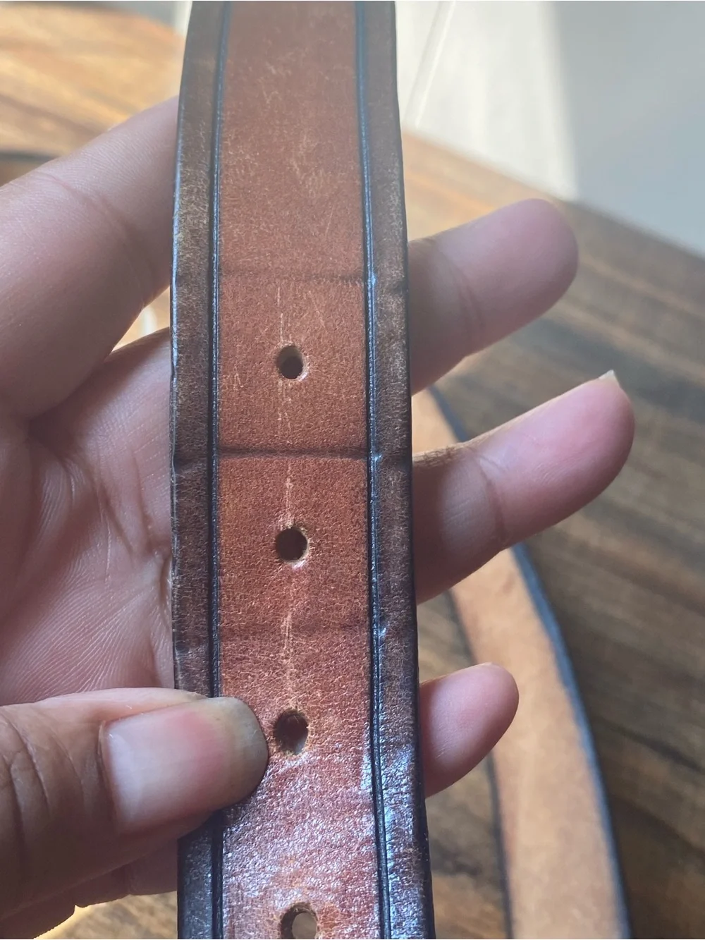 Vintage Handtooled Leather Belt, 34”